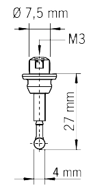 Короткий наконечник для 3D индикатора Ø 4 мм HAIMER 80.362.00